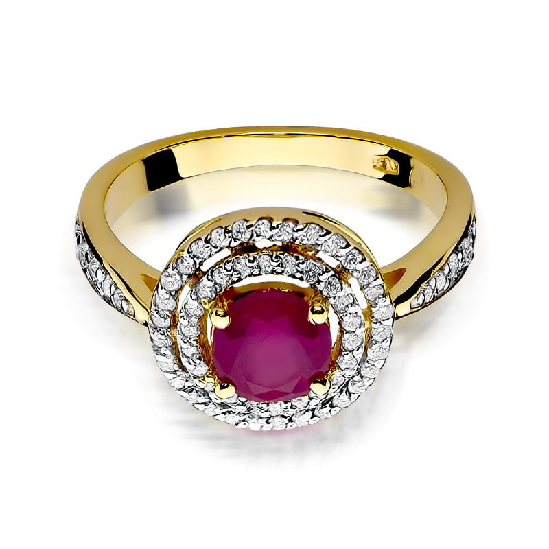 W274 Ruby prsteň 1.20ct žlté zlato Au 585/1000 - 1