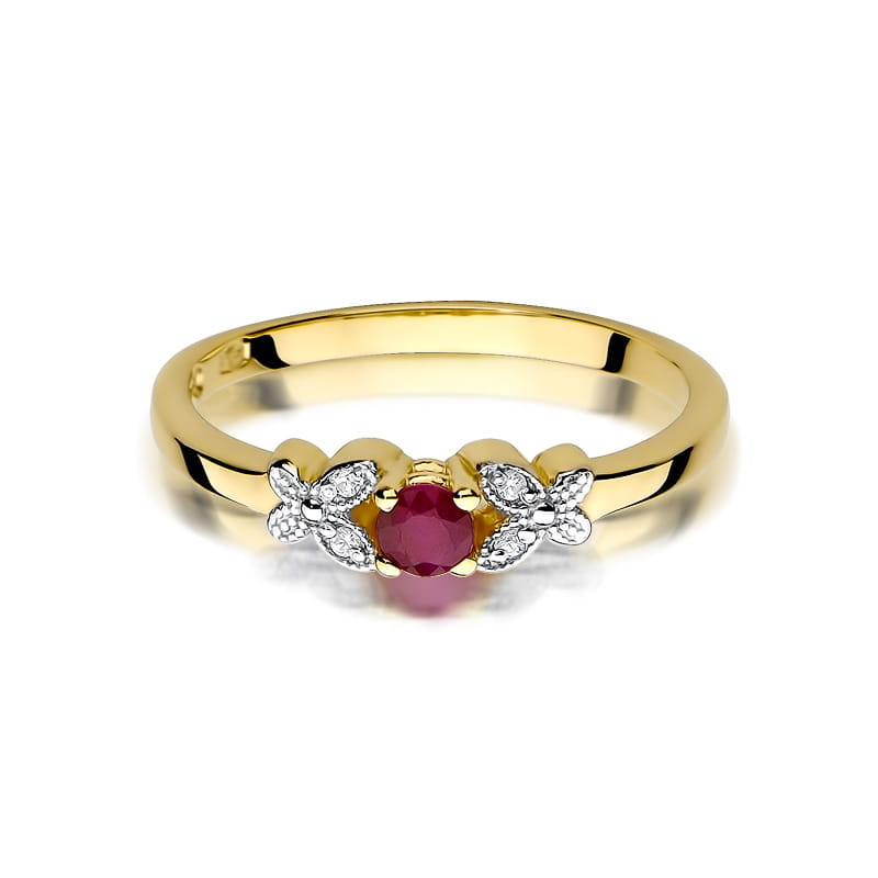 W414 Ruby prsteň 0,15ct žlté zlato Au 585/1000 - 1