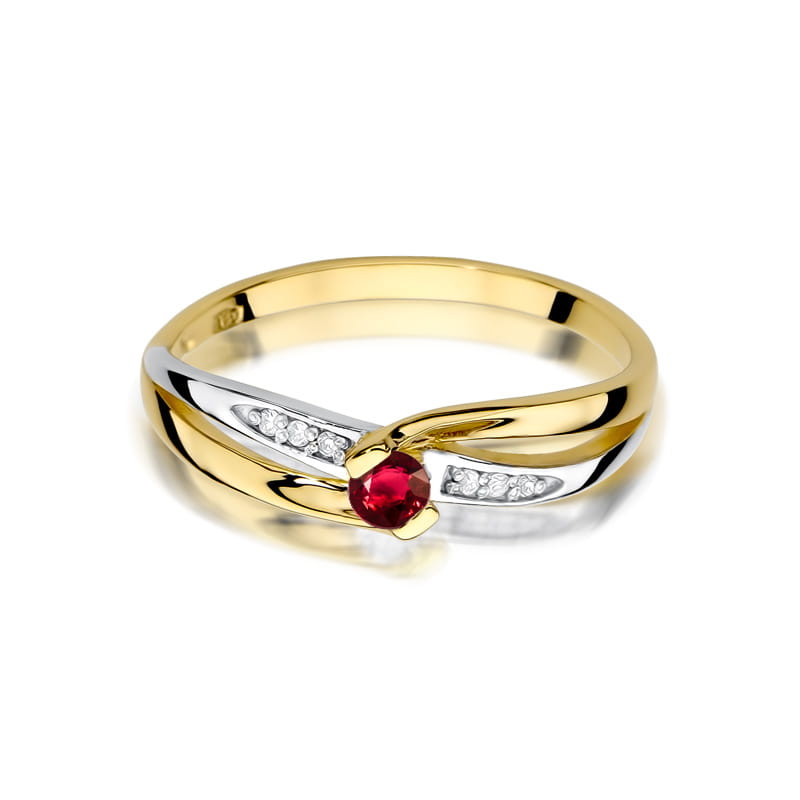 W415 Ruby prsteň 0,15ct žlté zlato Au 585/1000 - 1