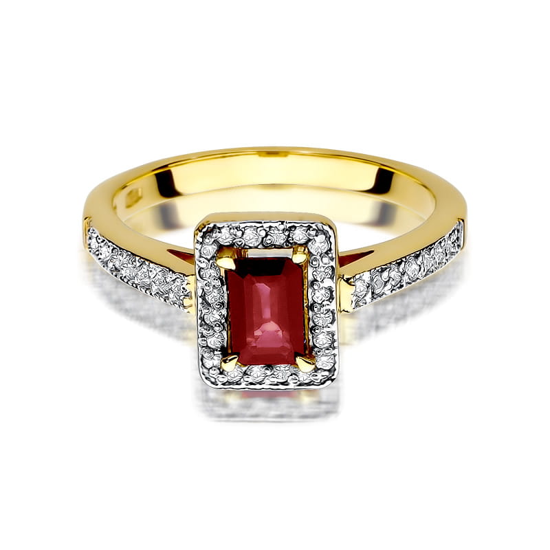 W422 Ruby prsteň 0,80ct žlté zlato Au 585/1000 - 1