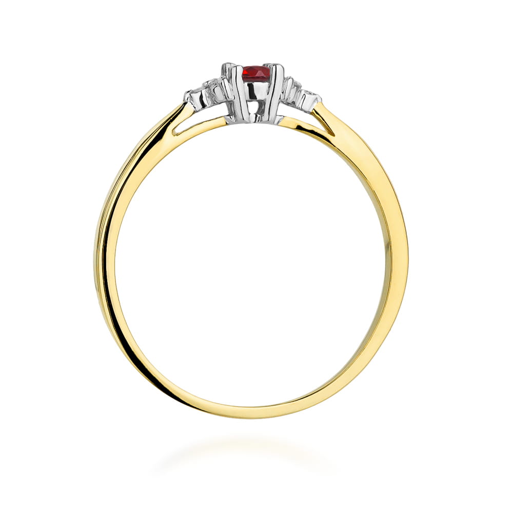 W428 Ruby prsteň 0,15ct žlté zlato Au 585/1000 - 2