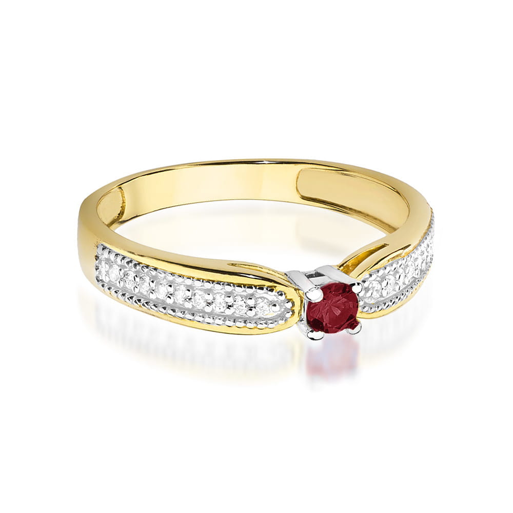 W449 Ruby prsteň 0,15ct žlté zlato Au 585/1000 - 1