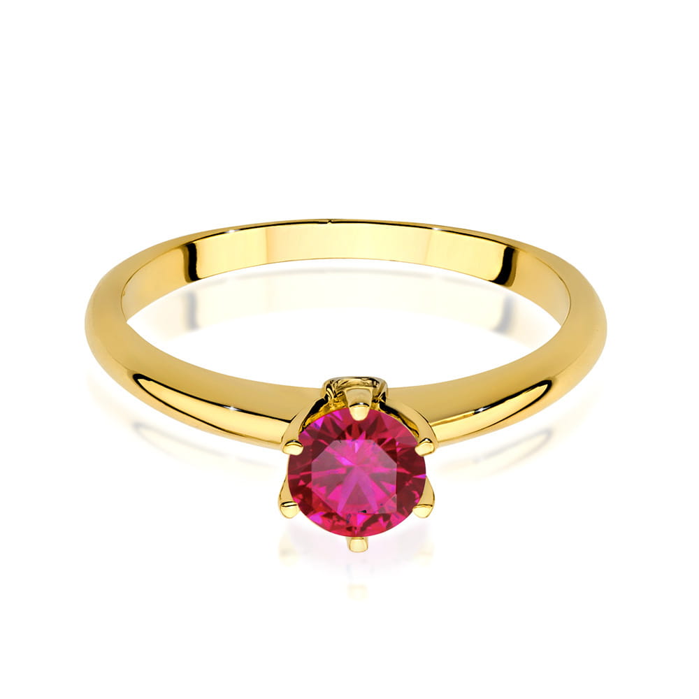 W557 Ruby prsteň 0,60ct žlté zlato Au 585/1000 - 1