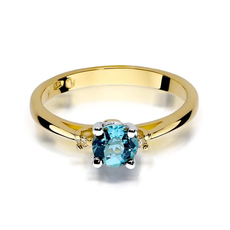 W017 Topaz prsteň 0,50ct žlté zlato Au 585/1000 - 1