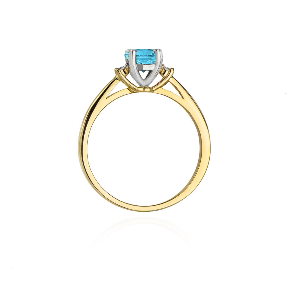 W017 Topaz prsteň 0,50ct žlté zlato Au 585/1000 - 2