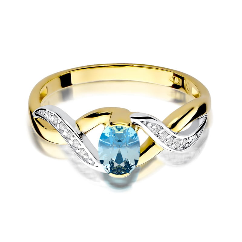W028 Topaz prsteň 0,50ct žlté zlato Au 585/1000 - 1
