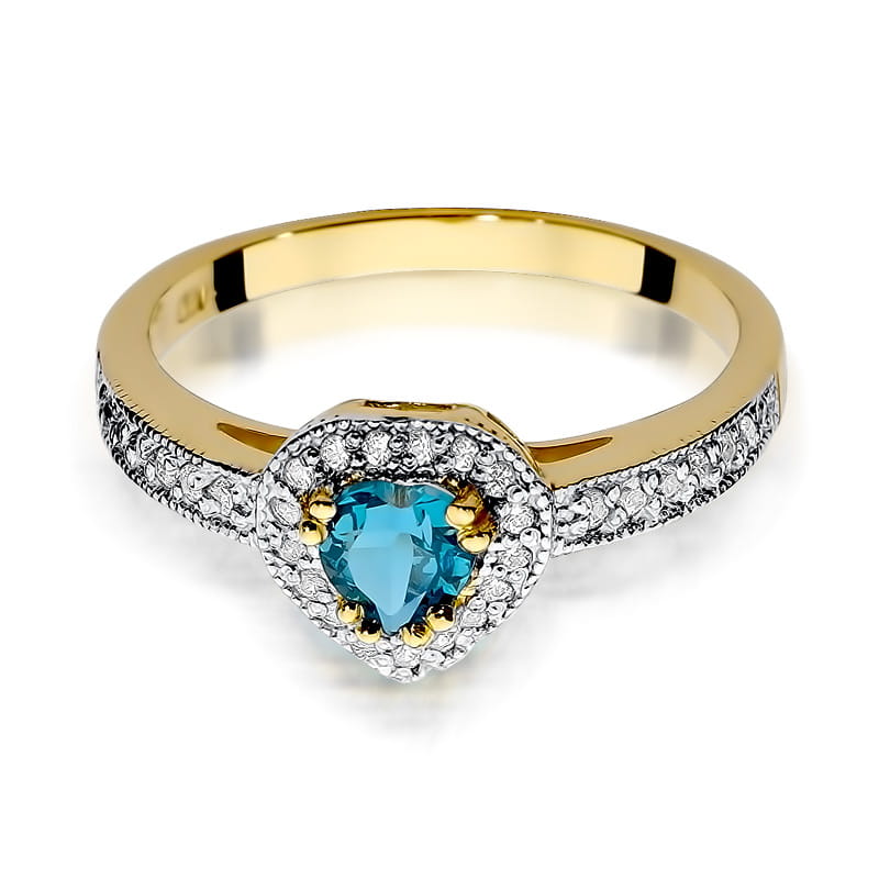 W046 Topaz prsteň 0,50ct žlté zlato Au 585/1000 - 1