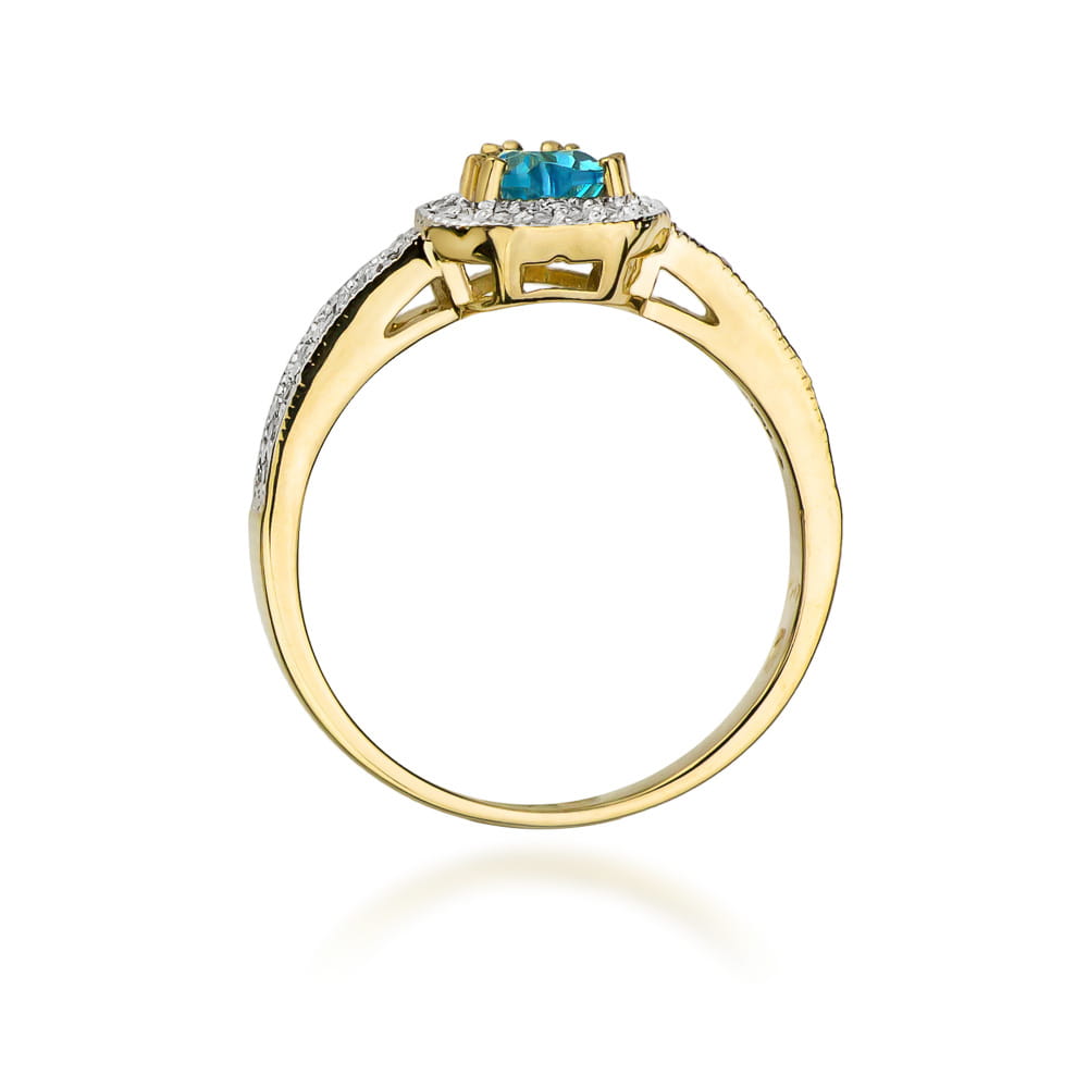 W046 Topaz prsteň 0,50ct žlté zlato Au 585/1000 - 2