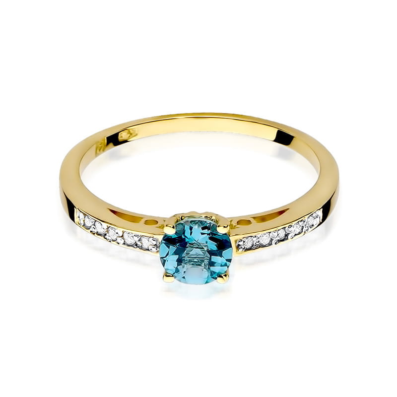 W066 Topaz prsteň 0,50ct žlté zlato Au 585/1000 - 1