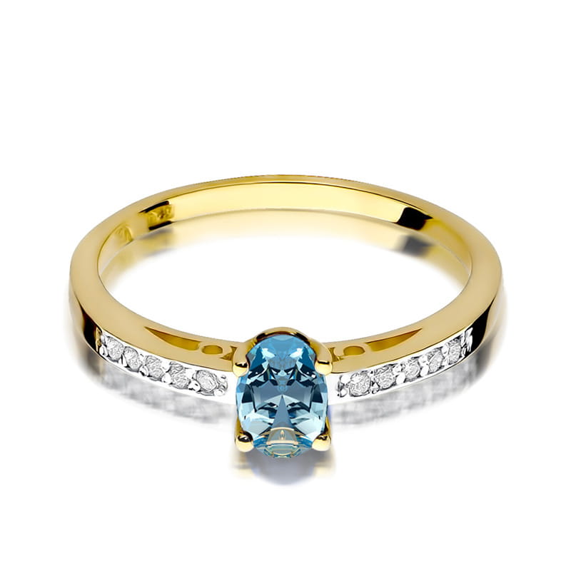 W067 Topaz prsteň 0,50ct žlté zlato Au 585/1000 - 1