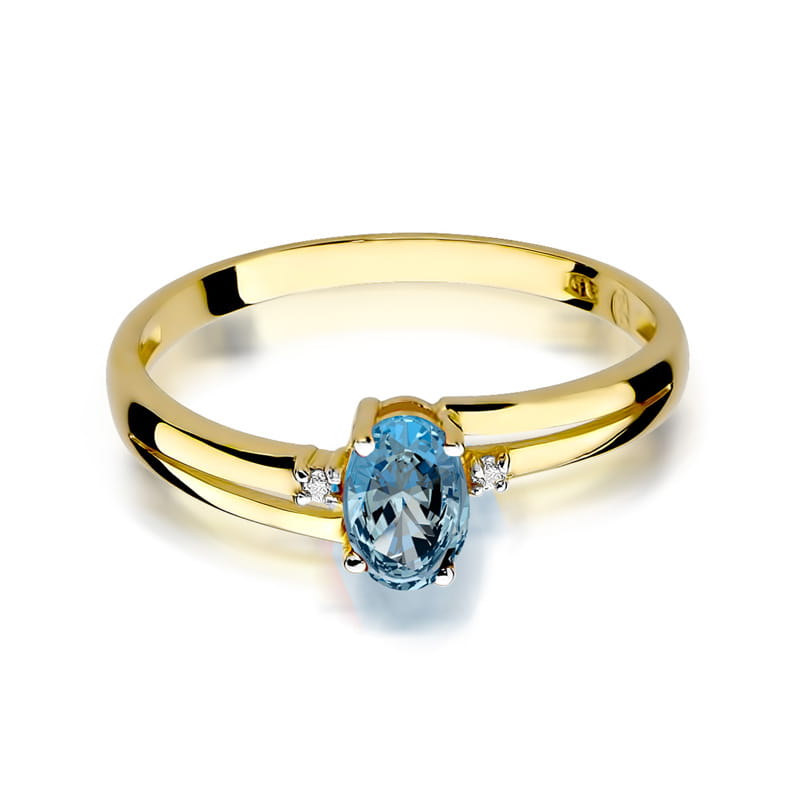 W068 Topaz prsteň 0,50ct žlté zlato Au 585/1000 - 1