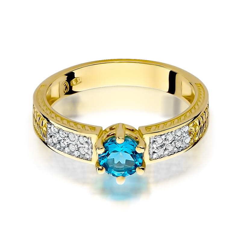 W075 Topaz prsteň 0,50ct žlté zlato Au 585/1000 - 1