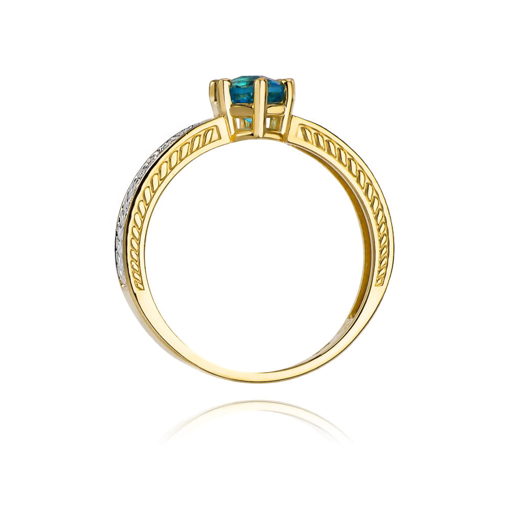 W075 Topaz prsteň 0,50ct žlté zlato Au 585/1000 - 2
