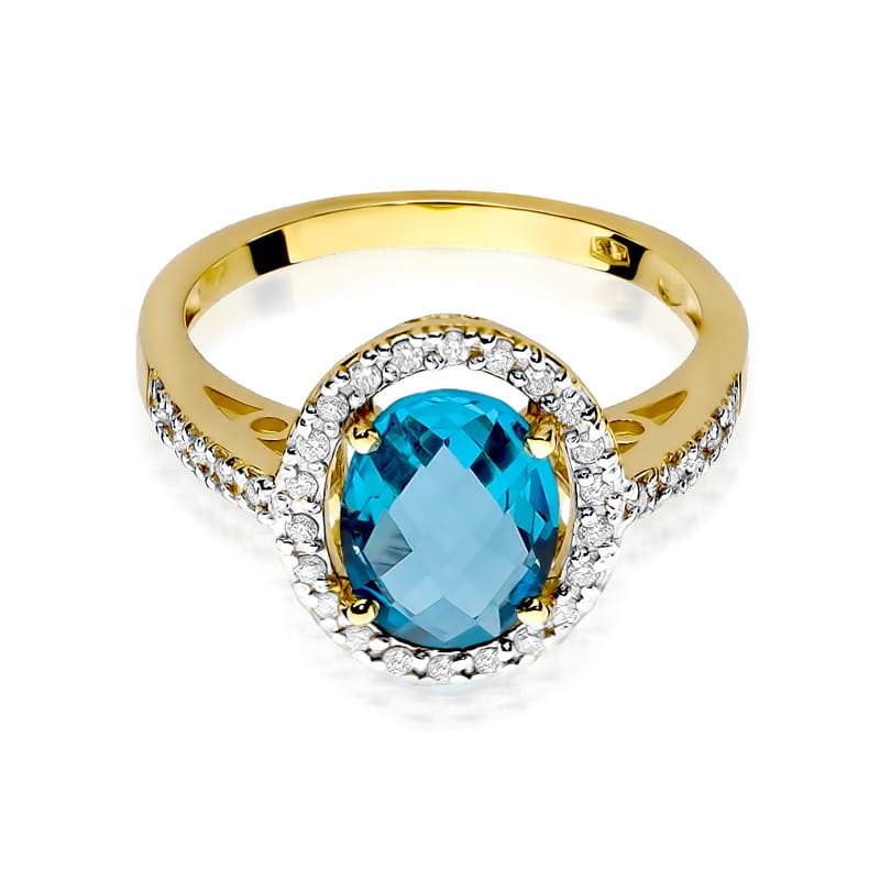 W080 Topaz prsteň 1,70ct žlté zlato Au 585/1000 - 1