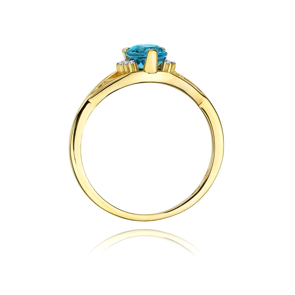 W099 Topaz prsteň 0,90ct žlté zlato Au 585/1000 - 2