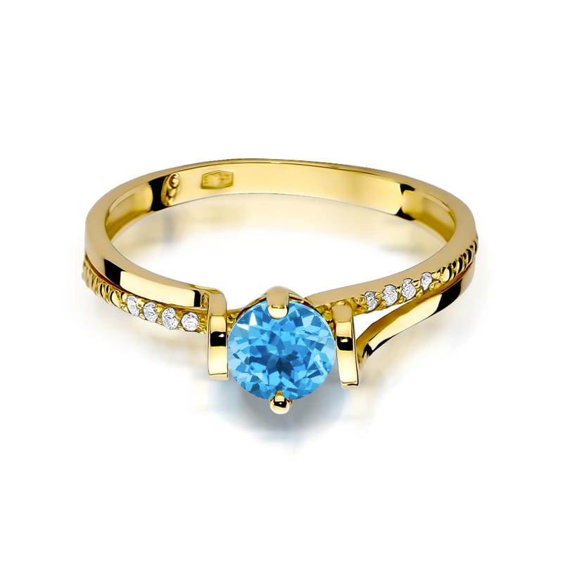 W102 Topaz prsteň 0,50ct žlté zlato Au 585/1000 - 1