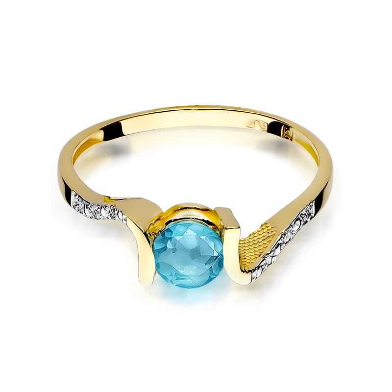 W120 Topaz prsteň 0,50ct žlté zlato Au 585/1000 - 1