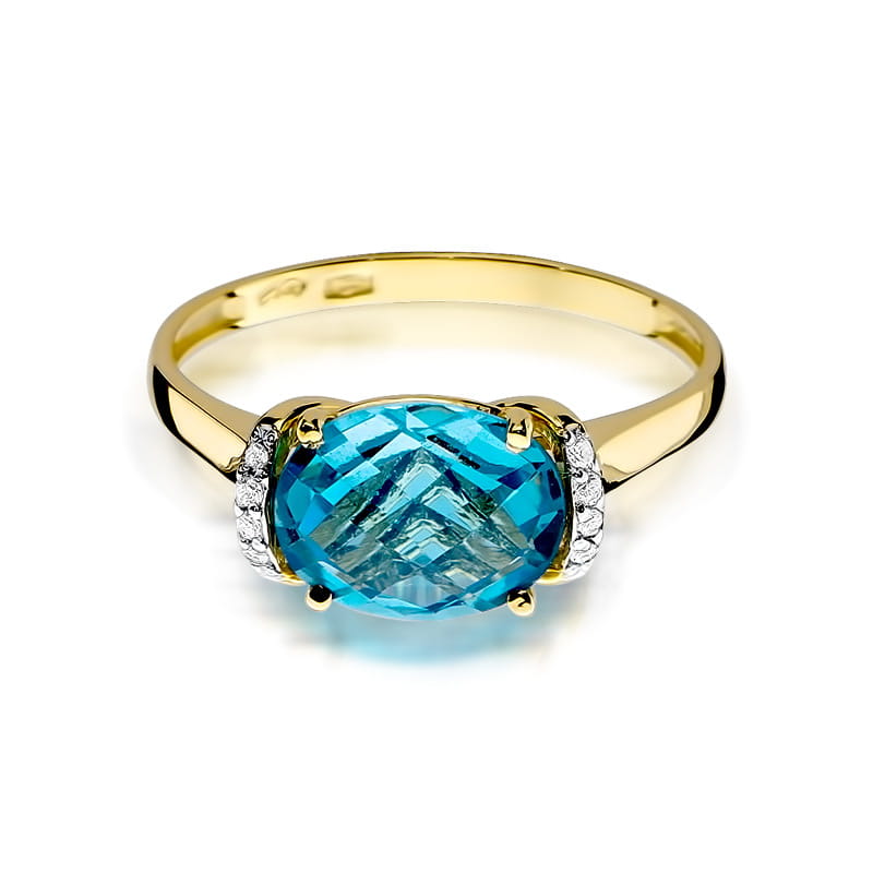 W148 Topaz prsteň 1,70ct žlté zlato Au 585/1000 - 1