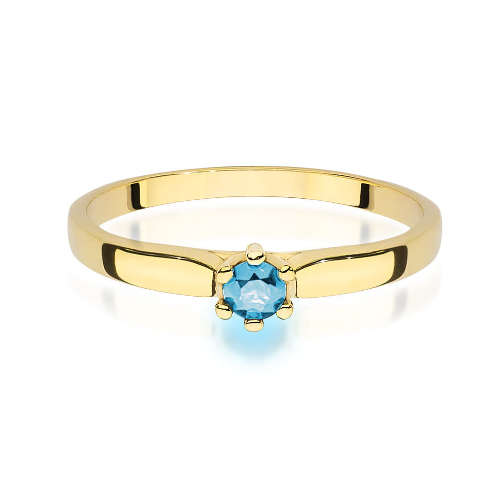 W222 Topaz prsteň 0,15ct žlté zlato Au 585/1000 - 1