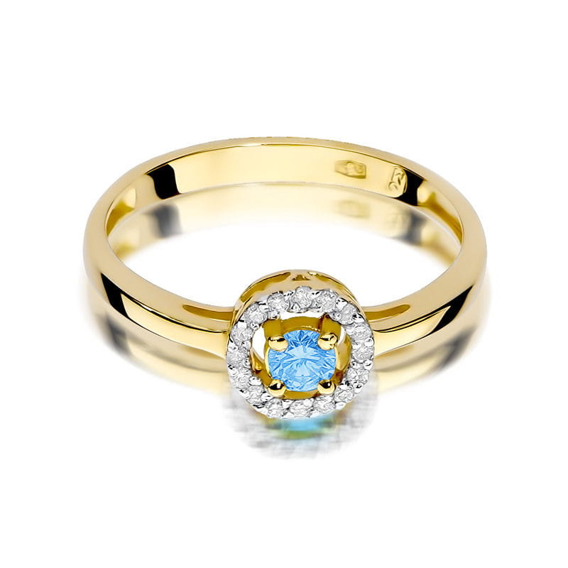W238 Topaz prsteň 0,15ct žlté zlato Au 585/1000 - 1