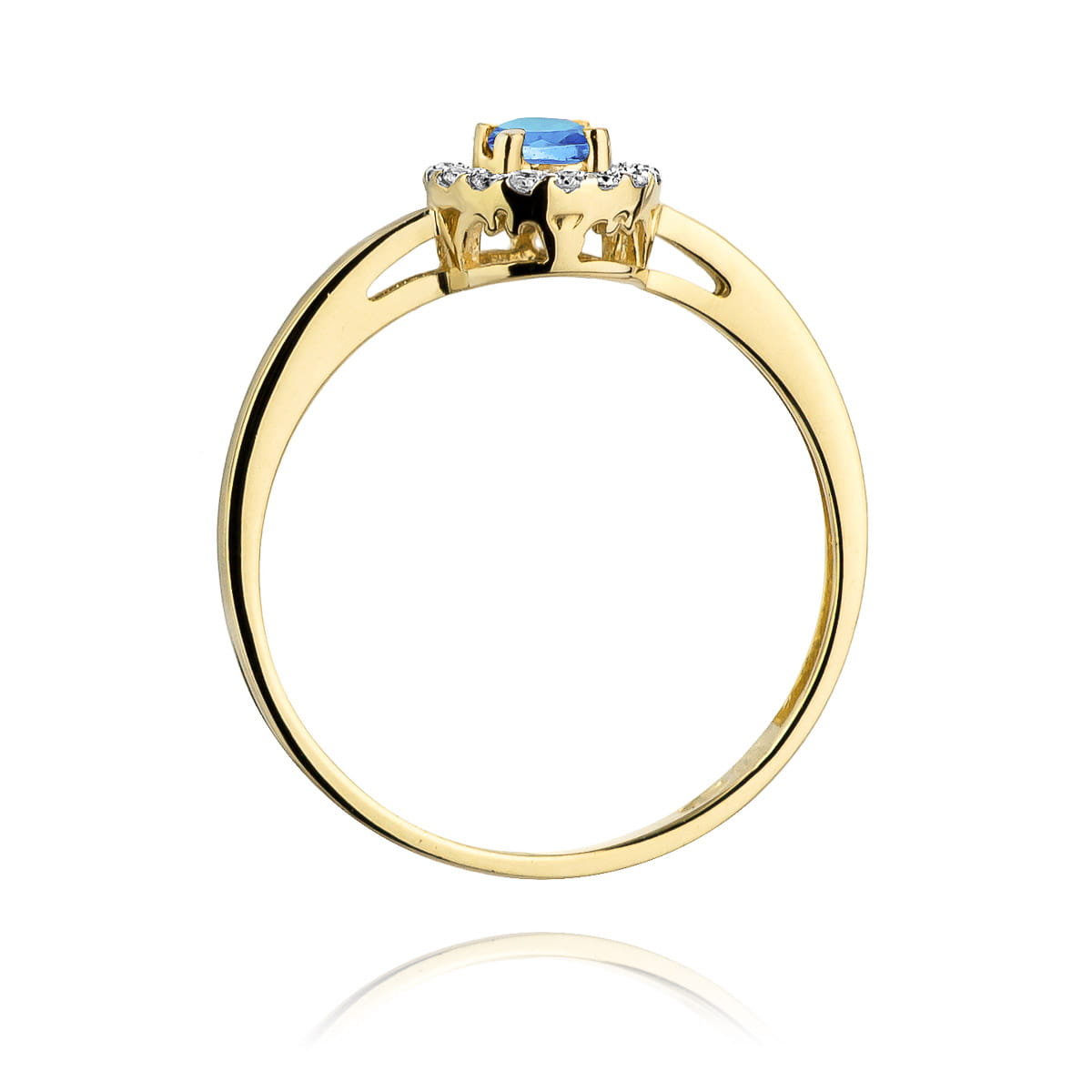 W238 Topaz prsteň 0,15ct žlté zlato Au 585/1000 - 2