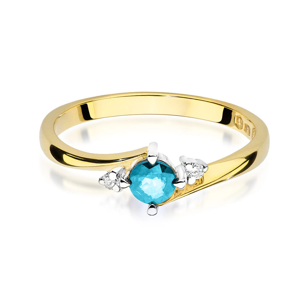 W346B Topaz prsteň 0,25ct žlté zlato Au 585/1000 - 1