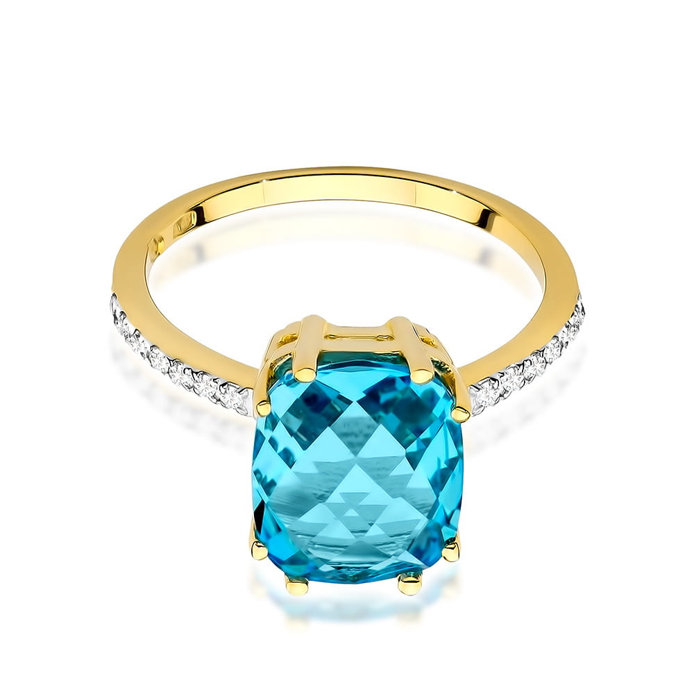 W527 Topaz prsteň 3.00ct žlté zlato Au 585/1000 - 1