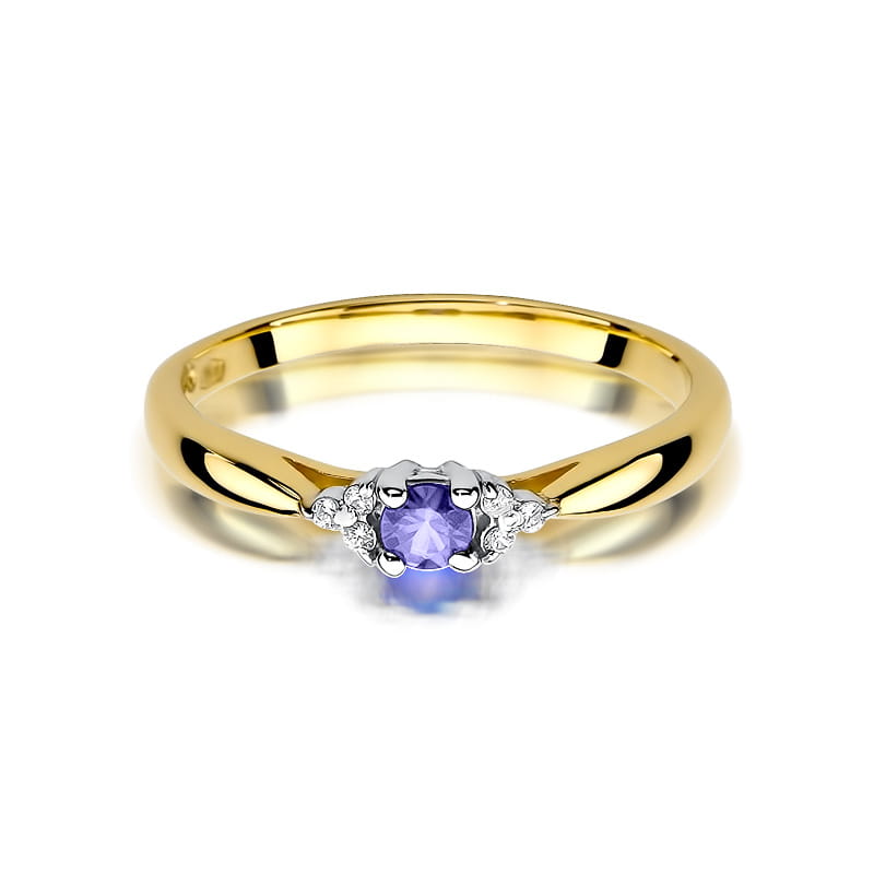 W428 Tanzanitový prsteň 0,15ct žlté zlato Au 585/1000 - 1
