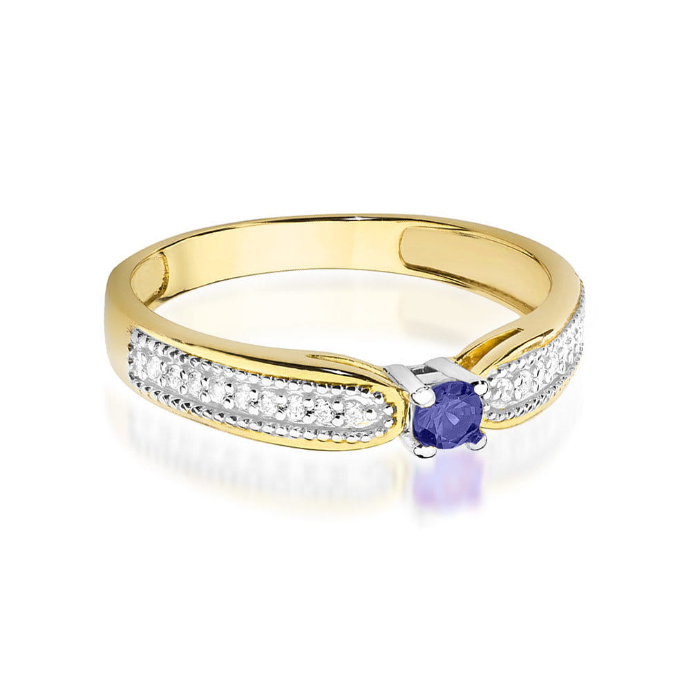 W449 Tanzanitový prsteň 0,15ct žlté zlato Au 585/1000 - 1