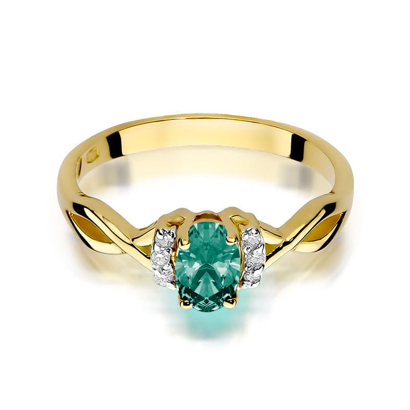 Prsteň W019 Emerald 0,40ct žlté zlato Au 585/1000 - 1