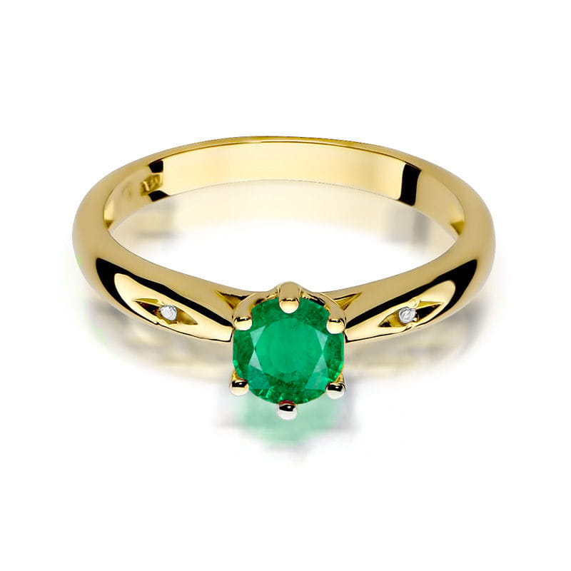 Prsteň W074 Emerald 0,50ct žlté zlato Au 585/1000 - 1