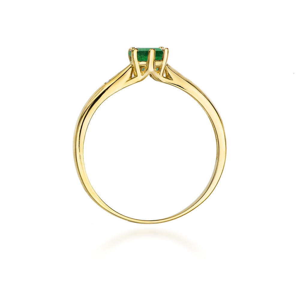 Prsteň W074 Emerald 0,50ct žlté zlato Au 585/1000 - 2