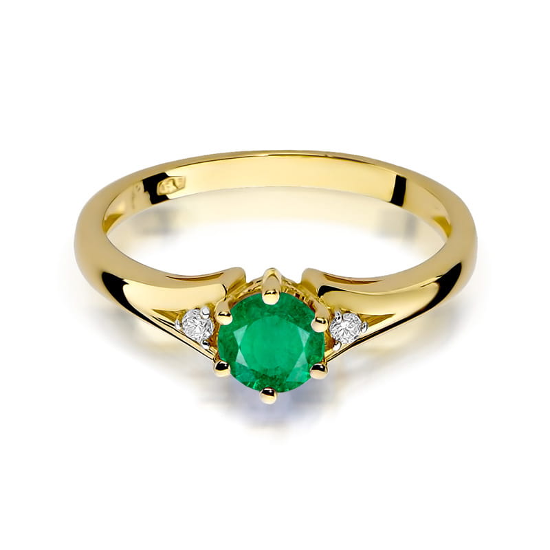 Prsteň W076 Emerald 0,50ct žlté zlato Au 585/1000 - 1