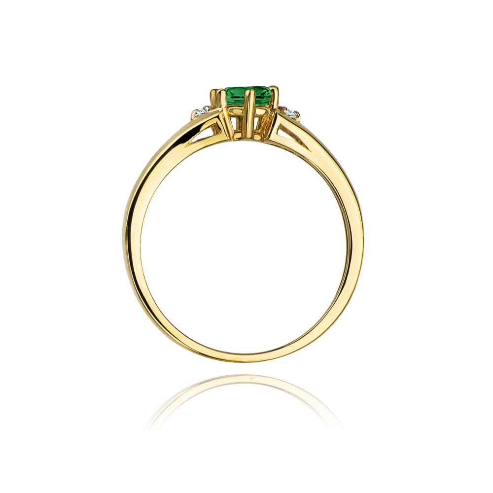 Prsteň W076 Emerald 0,50ct žlté zlato Au 585/1000 - 2