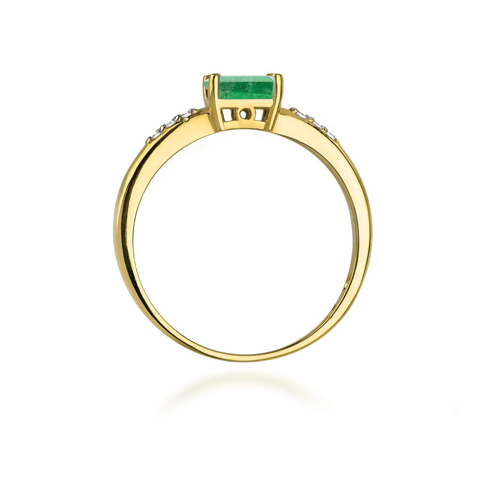Prsteň W077 Emerald 0,40ct žlté zlato Au 585/1000 - 2