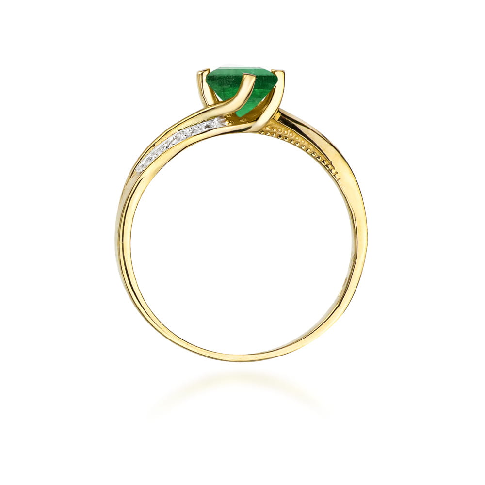 Prsteň W084 Emerald 0,50ct žlté zlato Au 585/1000 - 2