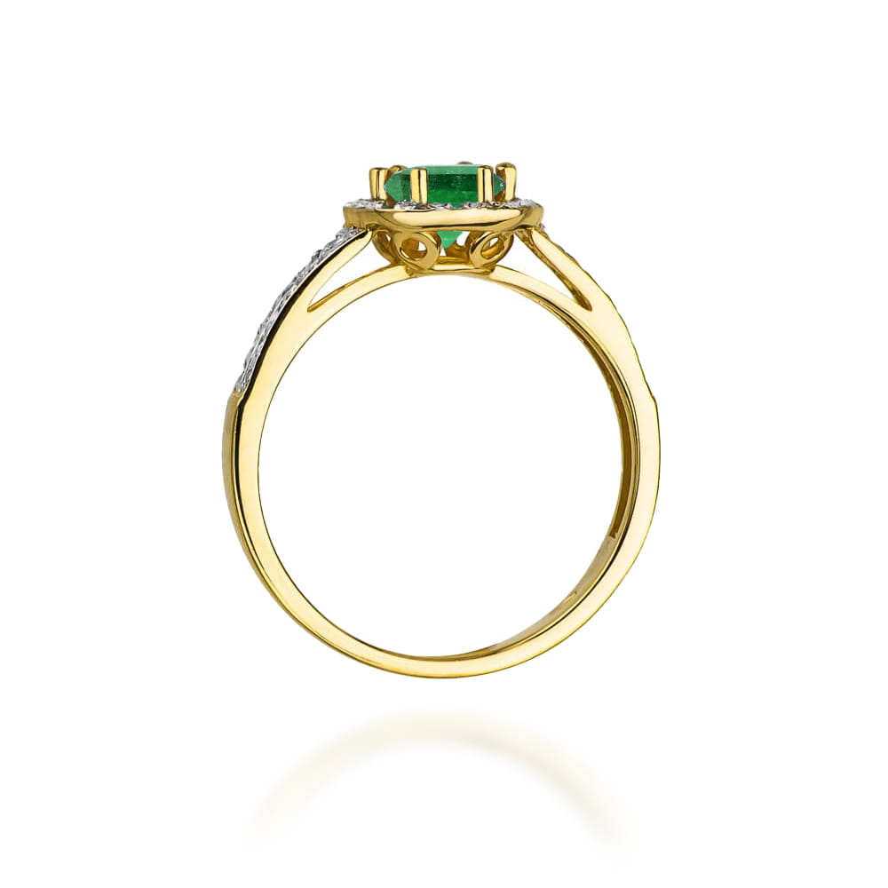 Prsteň W087 Emerald 0,50ct žlté zlato Au 585/1000 - 2
