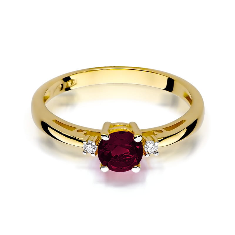 W010 prsteň Garnet 0,60ct žlté zlato Au 585/1000 - 1