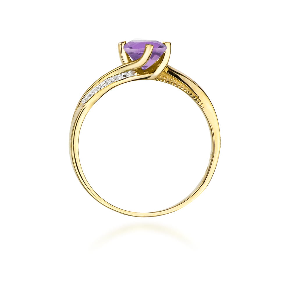 W084 Ametystový prsteň 0,50ct žlté zlato Au 585/1000 - 2