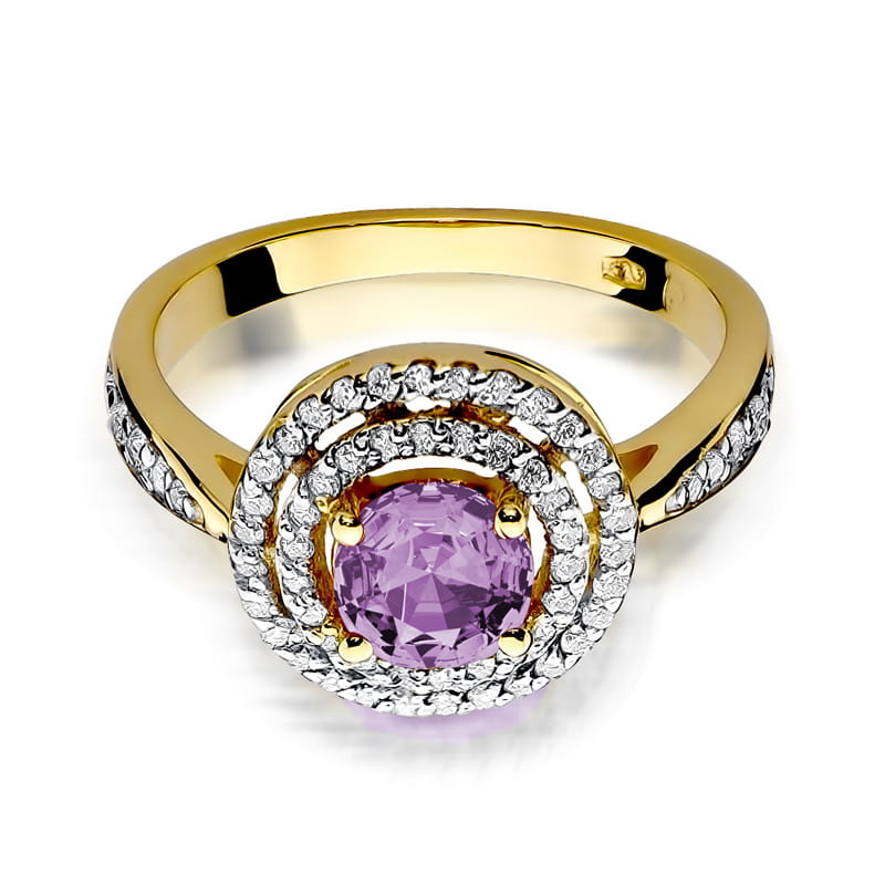 W274 Ametystový prsteň 0,90ct žlté zlato Au 585/1000 - 1