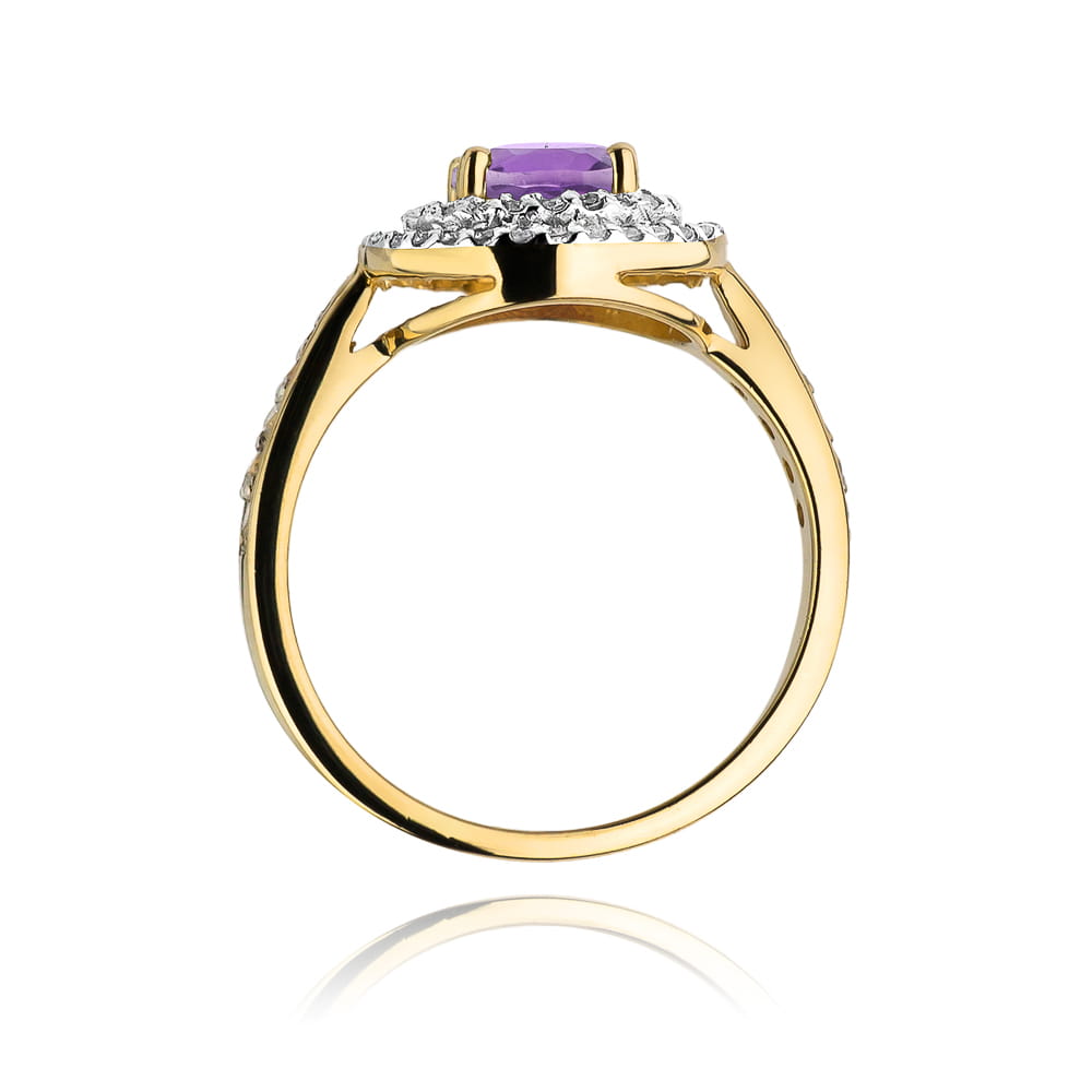 W274 Ametystový prsteň 0,90ct žlté zlato Au 585/1000 - 2