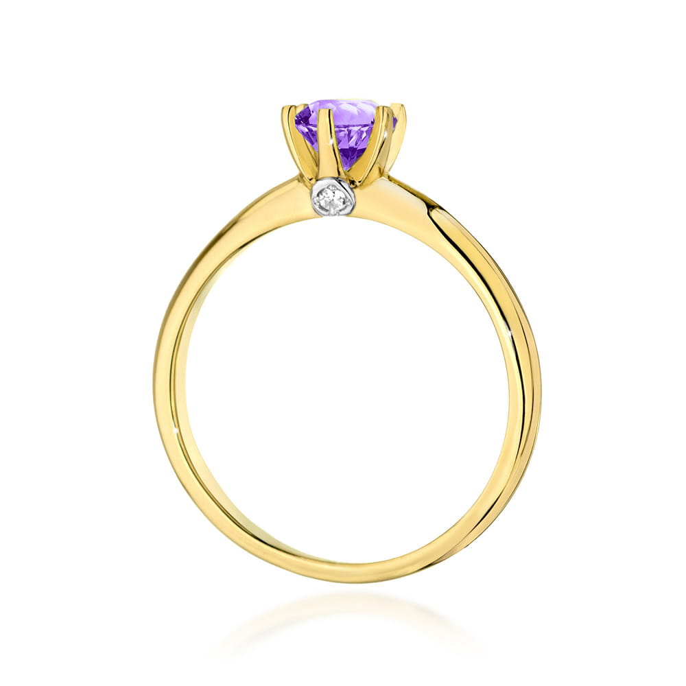 W557 Ametystový prsteň 0,50ct žlté zlato Au 585/1000 - 2