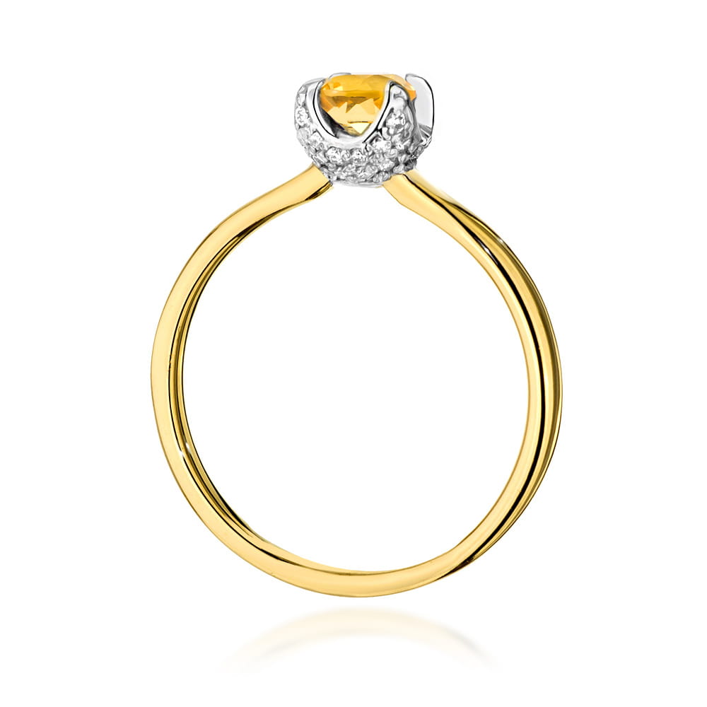 W556 Citrónový prsteň 0,50ct žlté zlato Au 585/1000 - 2