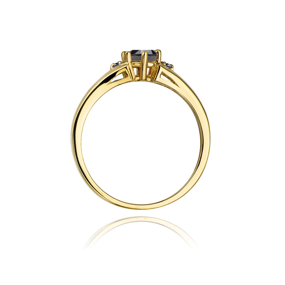 W076 Prsteň Black Diamond 0,50ct žlté zlato Au 585/1000 - 2