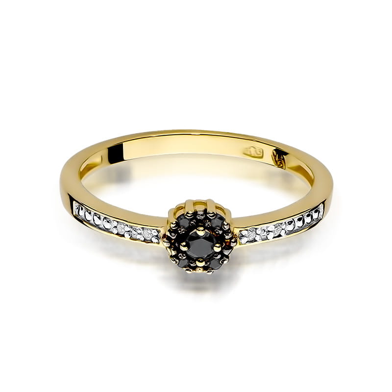Prsteň W091 Black Diamond 0,02ct žlté zlato Au 585/1000 - 1