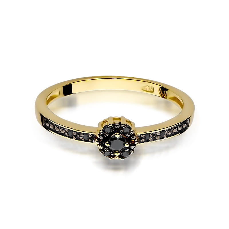 Prsteň W091 Black Diamond 0,02ct žlté zlato Au 585/1000 - 1