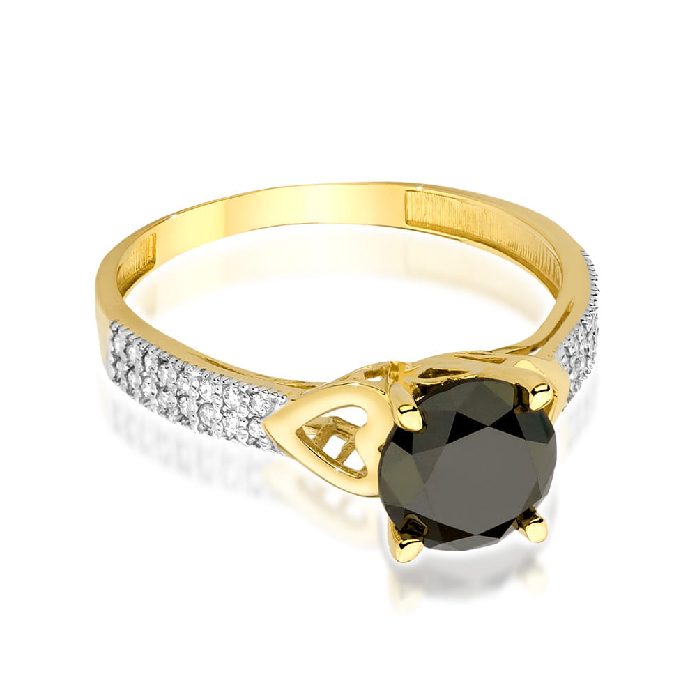 W502 Ring Black Diamond 2,00ct žlté zlato Au 585/1000 - 1