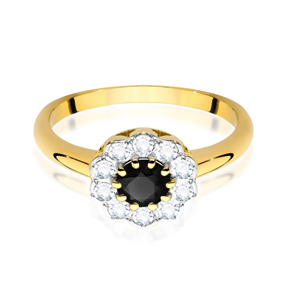 W529 Prsteň Black Diamond 0,50ct žlté zlato Au 585/1000 - 1