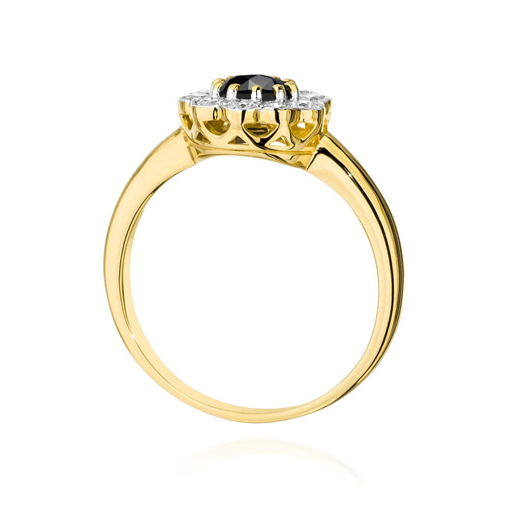 W529 Prsteň Black Diamond 0,50ct žlté zlato Au 585/1000 - 2