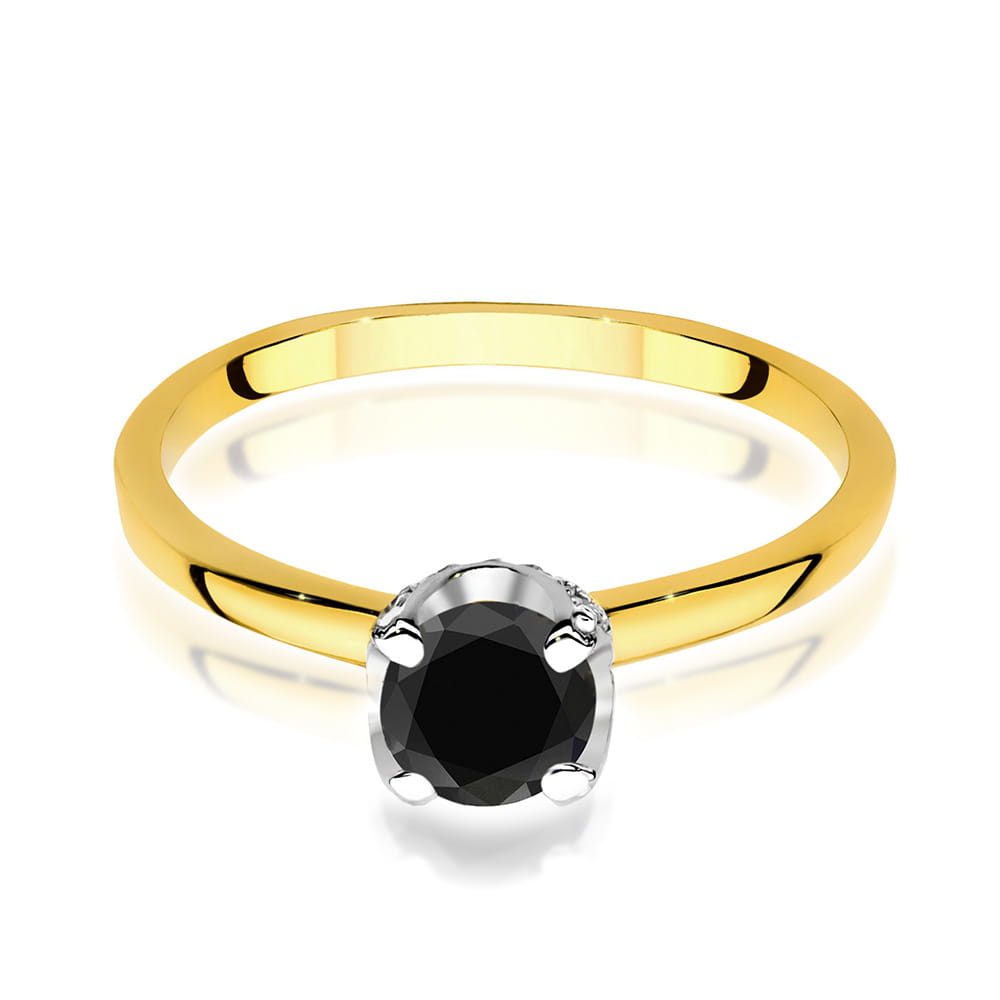 W556 Prsteň Black Diamond 0,50ct žlté zlato Au 585/1000 - 1